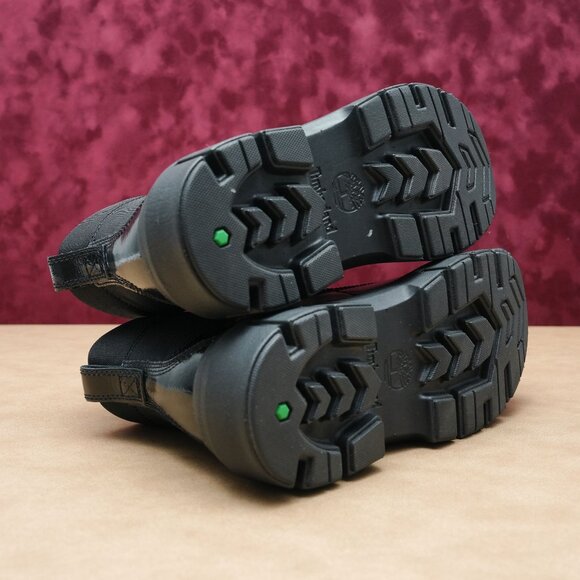 Timberland Women Greyfield Black Canvas Patent Leather Lace-up Stomp Boots sz 7 - Picture 5 of 8